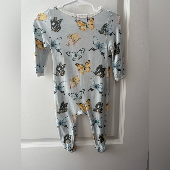 Milkbarn Butterfly Print Kids Footie 3-6m - Picture 4 of 4